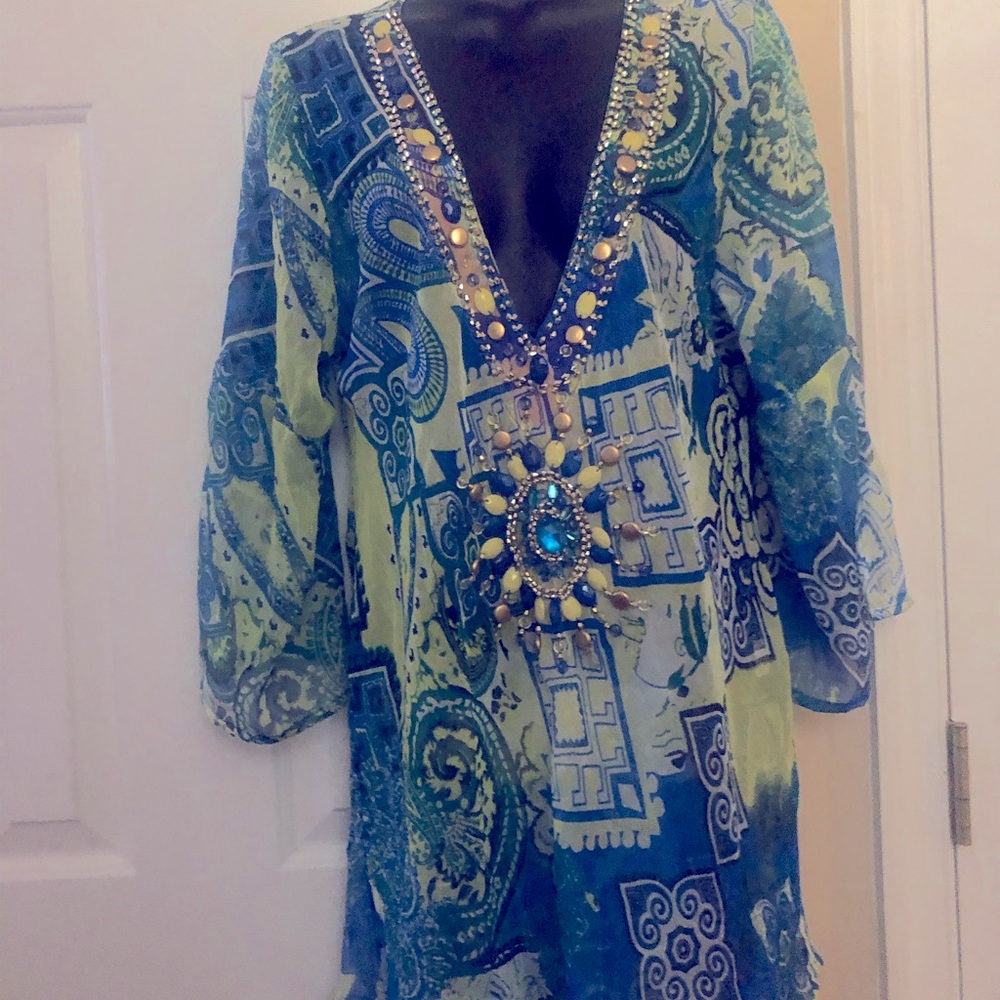BNWTParadise  rhinestones tunic/ cover up